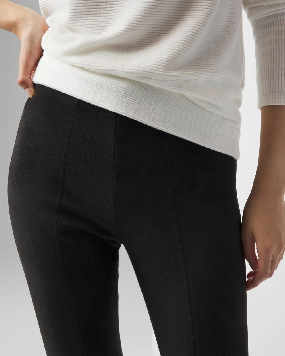 NYDJ Faux Suede Leggings Black Size 14P 27